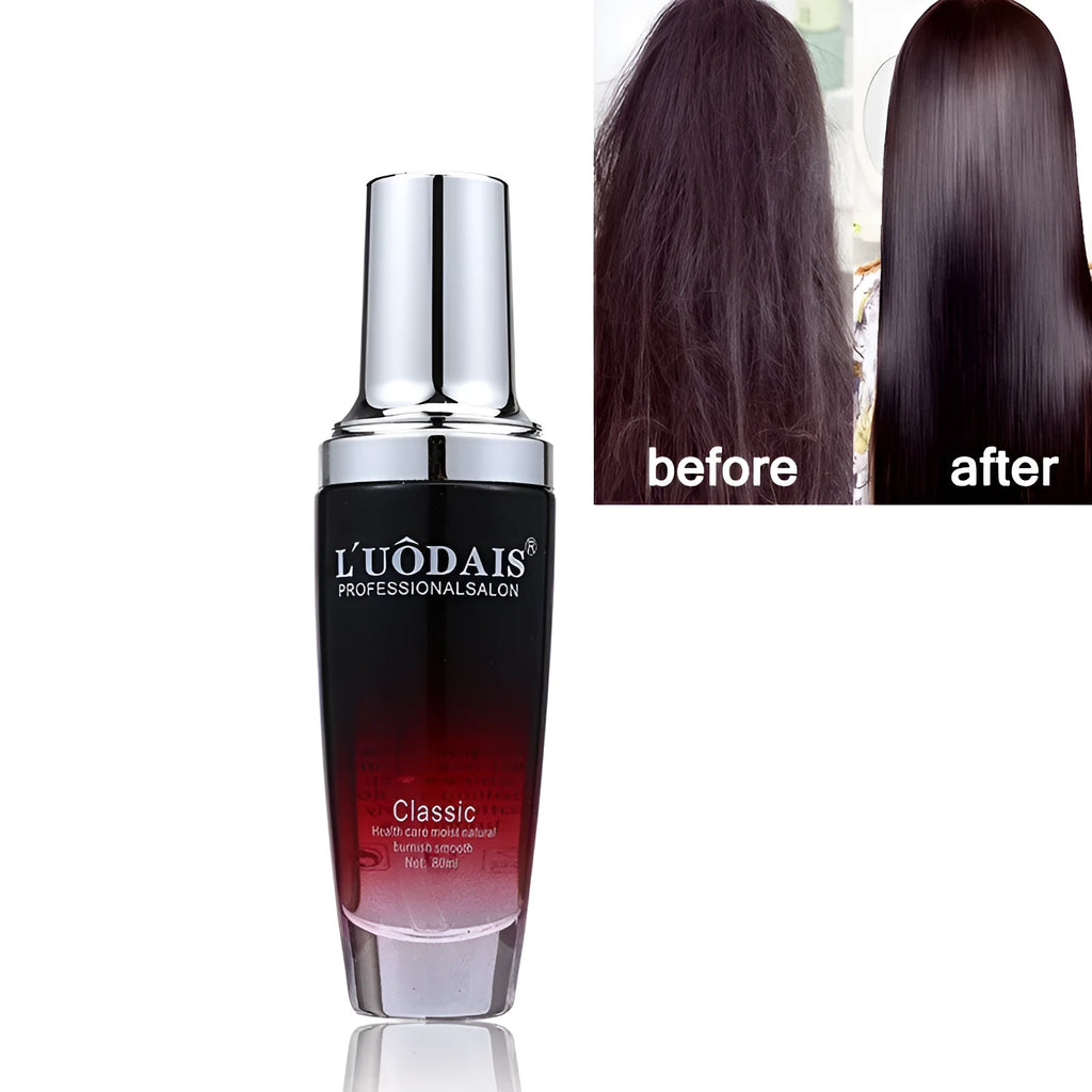 Essential oil hair serum 80ml bottle with heat protection for dry damaged hair