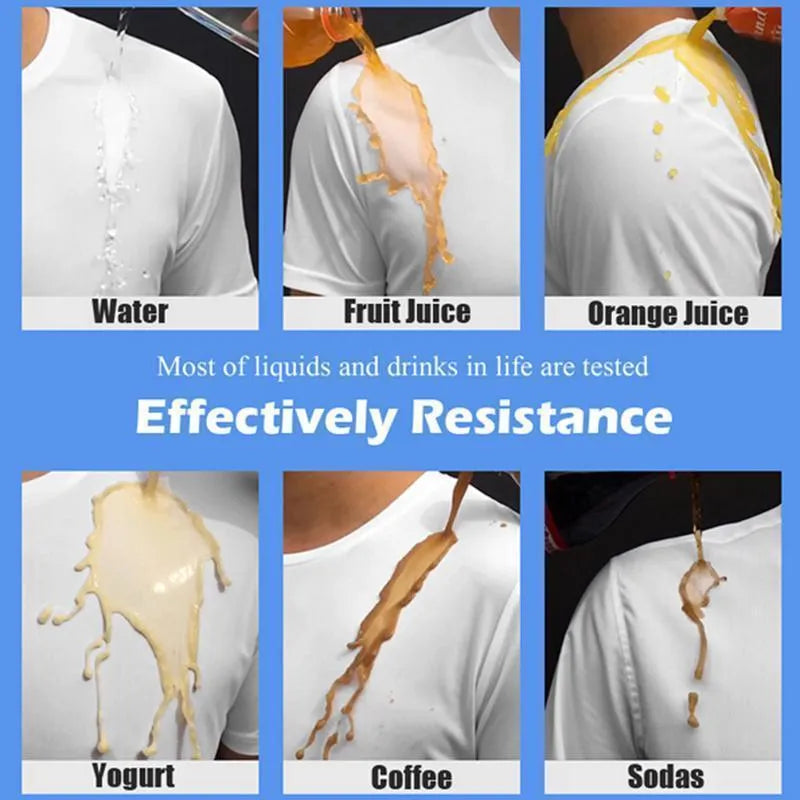 Quick-drying waterproof anti-fouling couple T-shirt in white, black, blue, loose fit round neck short sleeve