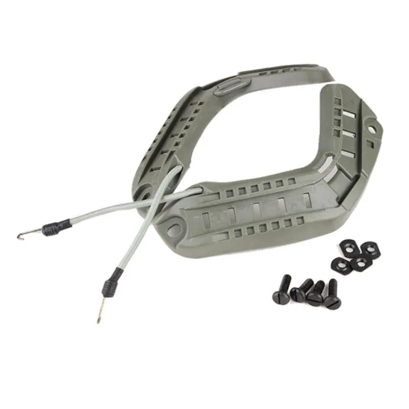 Quick helmet accessory in one size, ABS plastic, shown in Army Green, Black, Grey and Mud colour