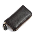 Split leather men's key wallet with six key buckles and coin pocket in compact 11.5 cm design