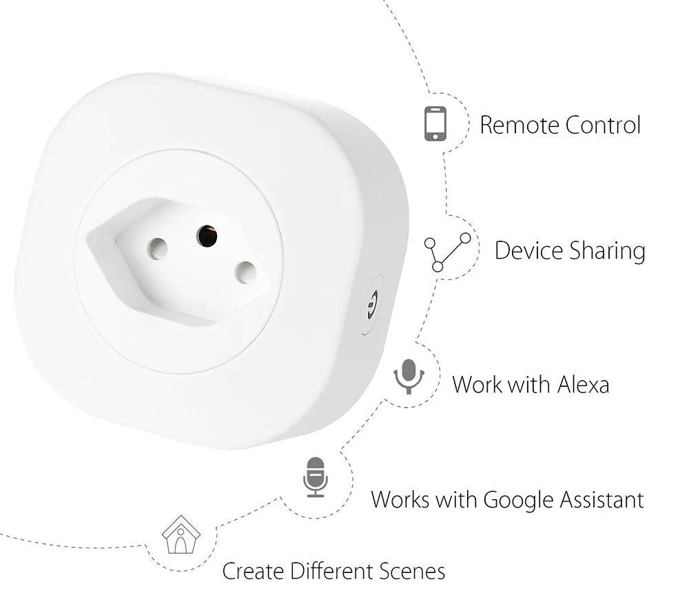 16A smart WiFi socket plug with voice control in EU, US, or Swiss plug style options.