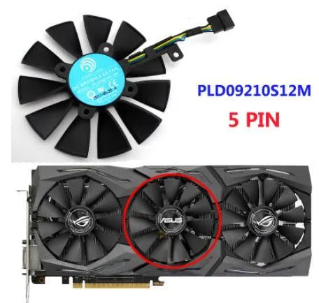Power Logic PLD09210S12HH 87mm graphics card replacement cooling fan with 4-pin connector
