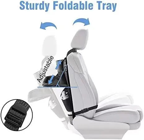 Black Oxford cloth car seat back storage bag with hanging design for vehicle organisation