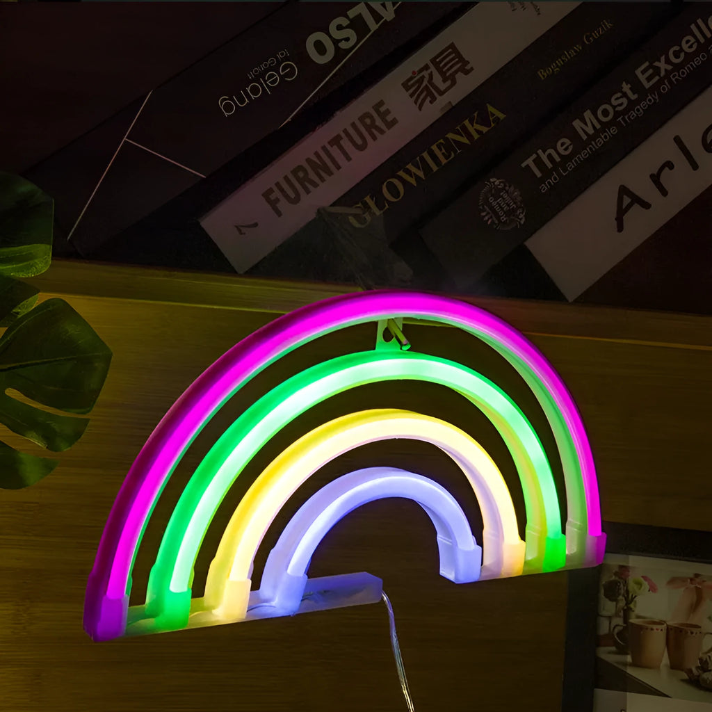 Rainbow children's room night light, LED model lamp with PC shell, 4.5V input, compact 1mm size