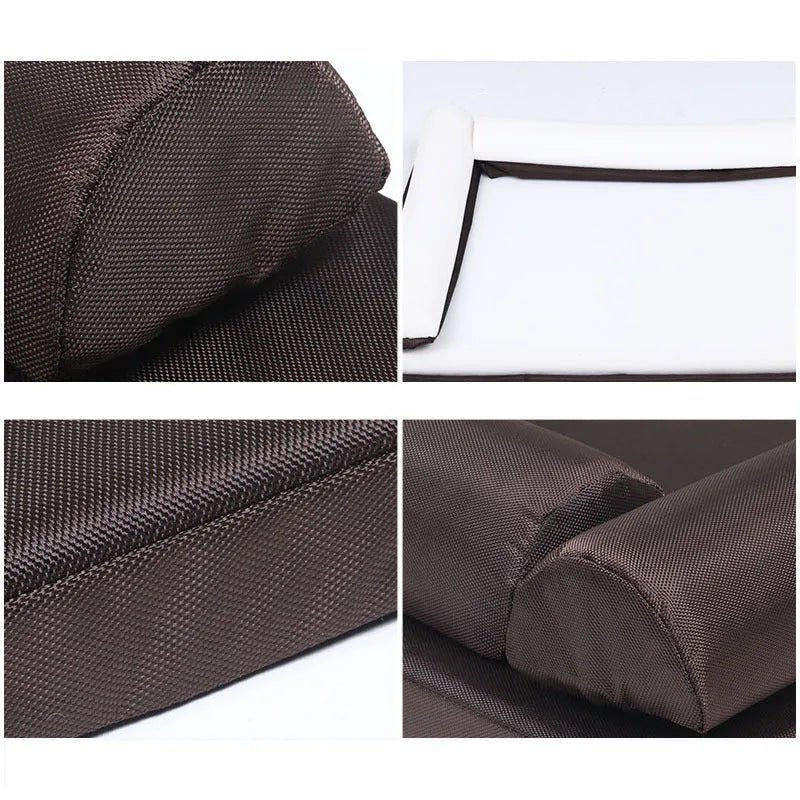Removable washable all-weather dog bed in coffee colour, medium size, with oxford cloth cover and sponge cushion
