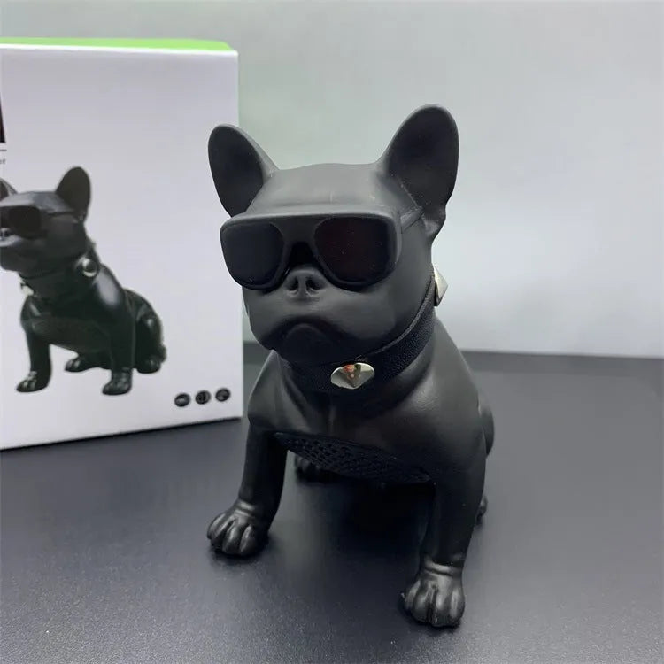 Mini full body bulldog Bluetooth wireless speaker in black, red, or white colour options