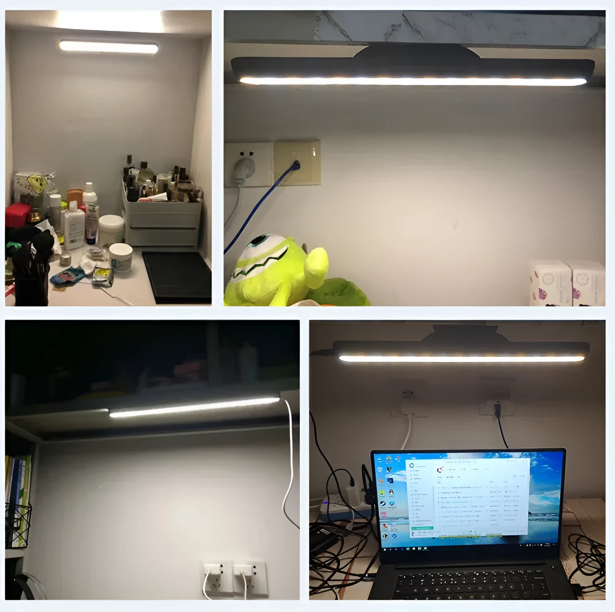 Magnetic adsorption LED desk lamp light bar with 16 LED beads, natural light, USB charging, ABS body