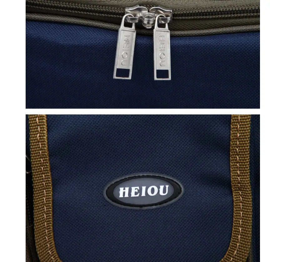 Oxford cloth shoulder bag in black, 64x30x33cm, with zipper and soft handles, plain pattern