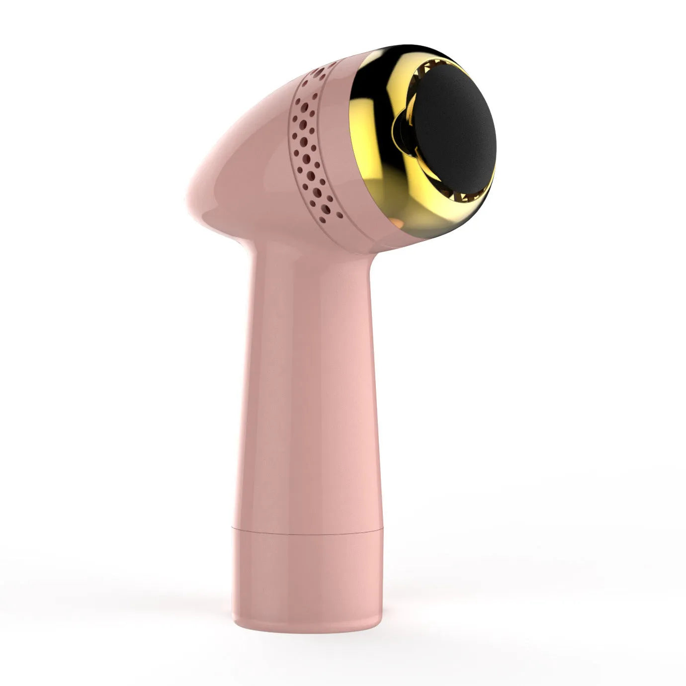 Handheld electric foot grinder with quartz head in gold, pink gold, and white silver colour options.