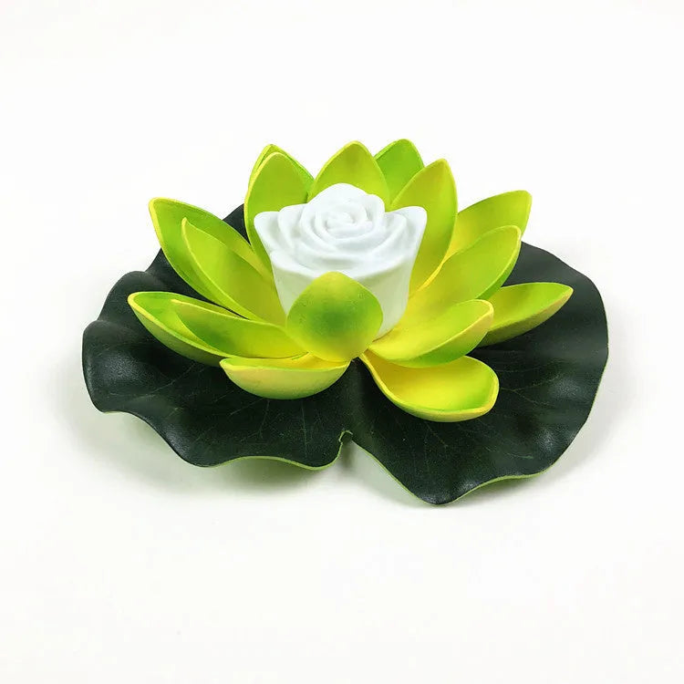 LED lotus lamp in 18cm size with EVA foam body showing lotus petal shape