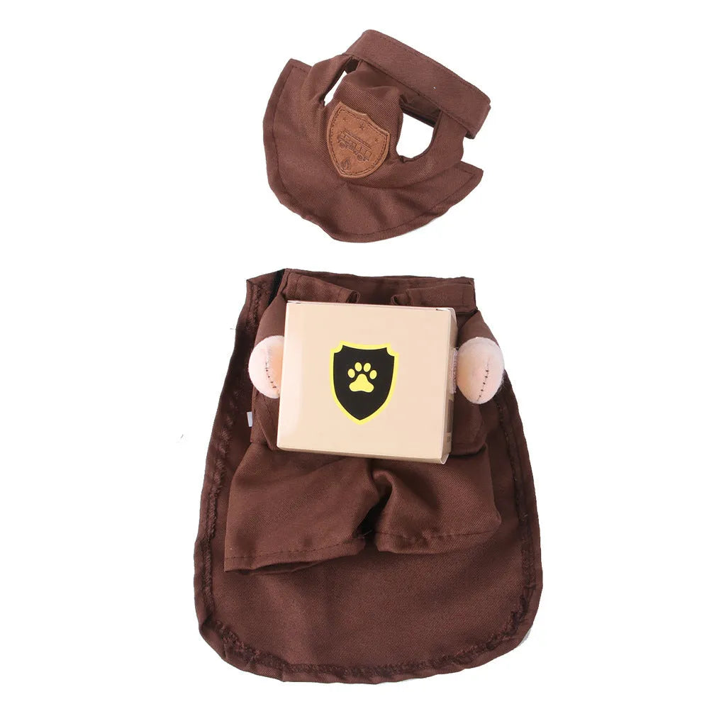 Coffee-coloured polyester dog clothing for small to large breed pets in casual funny style