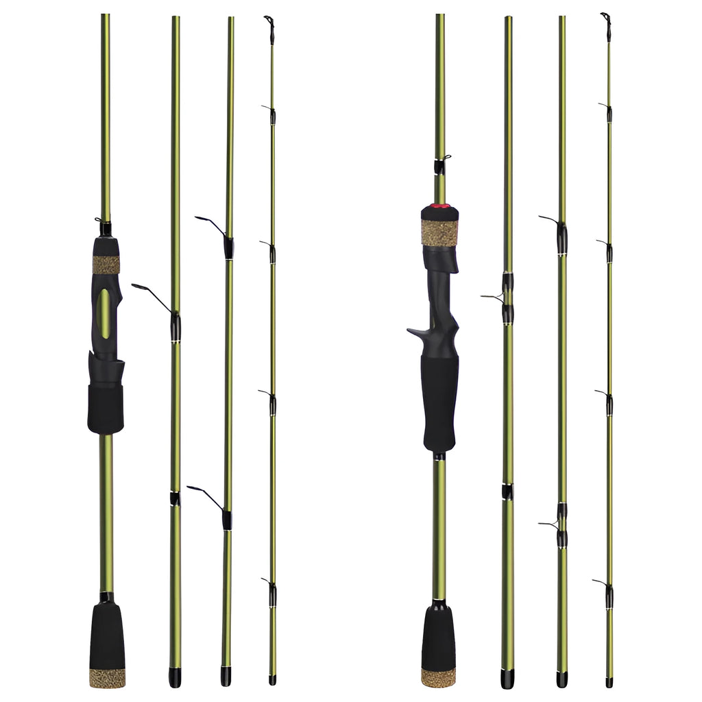 Cao Mang 4-section carbon fishing rod with dark green blank and imitation wood handle