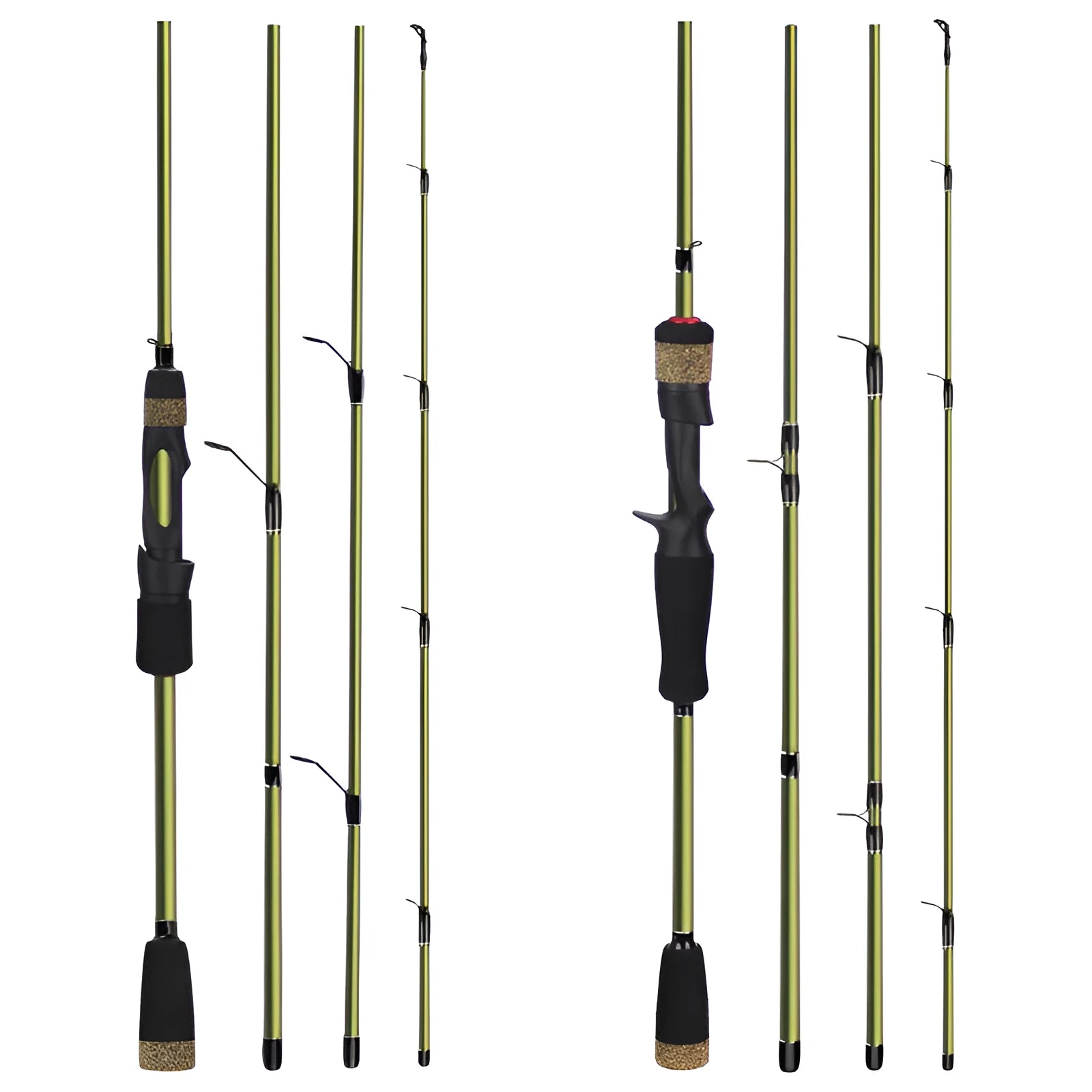 Cao Mang 4-section carbon fishing rod with dark green blank and imitation wood handle