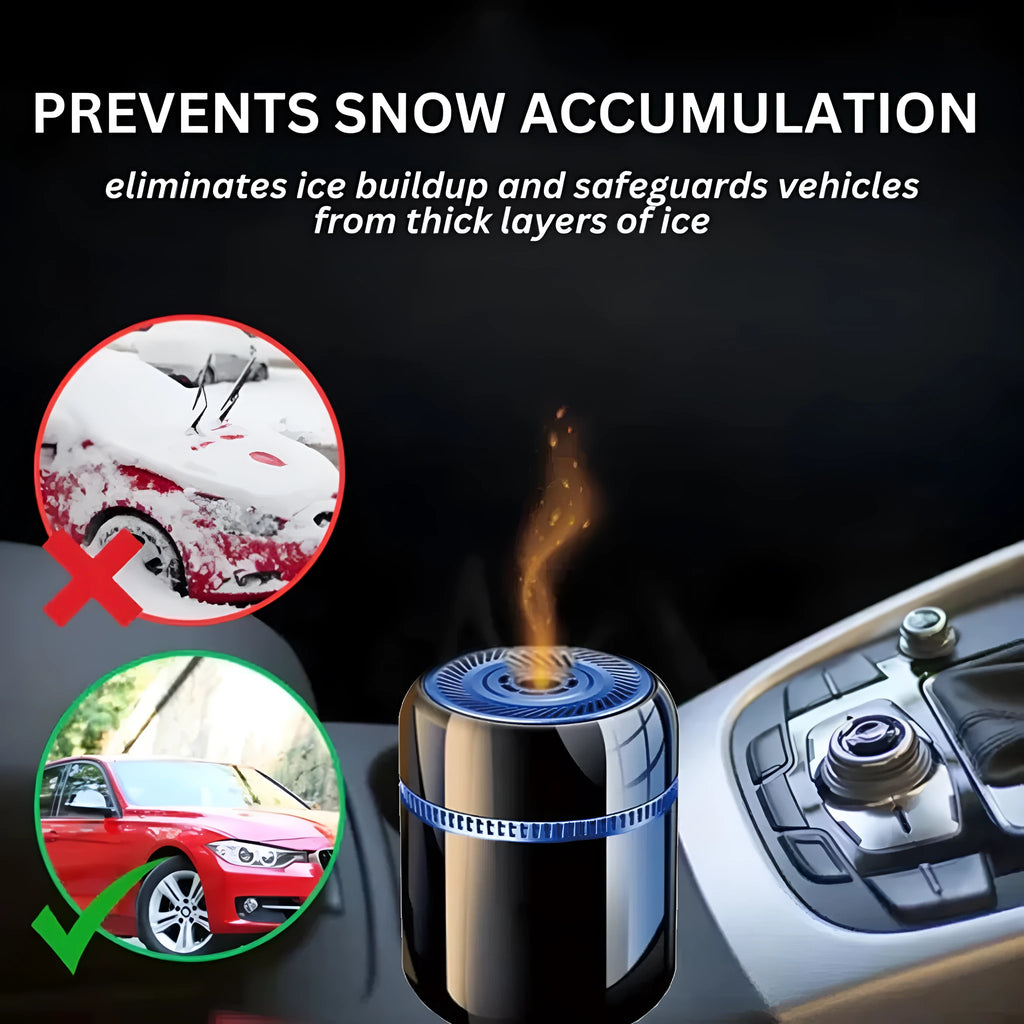 Compact handheld car windscreen defroster tool for melting ice and snow