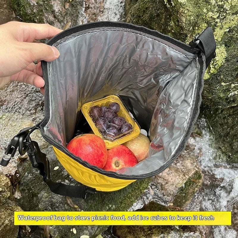Yellow and black 20L waterproof backpack with dry wet separation for outdoor activities
