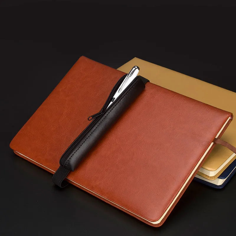 Long style PU leather pencil case in beige grey, showing 16.5cm length and plain design.