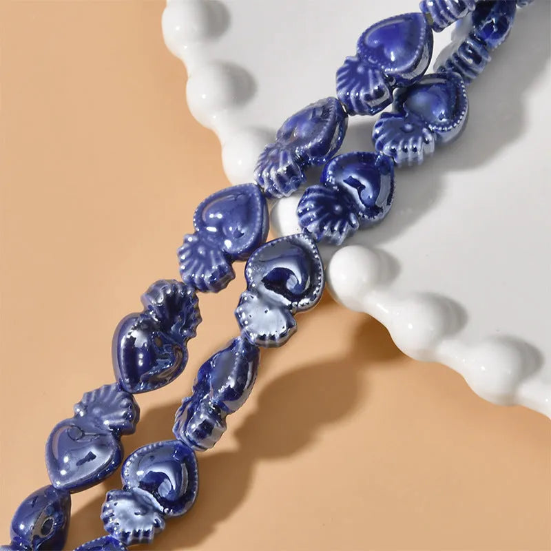 Ceramic love heart small torch beads in multiple colours for jewellery making with straight holes