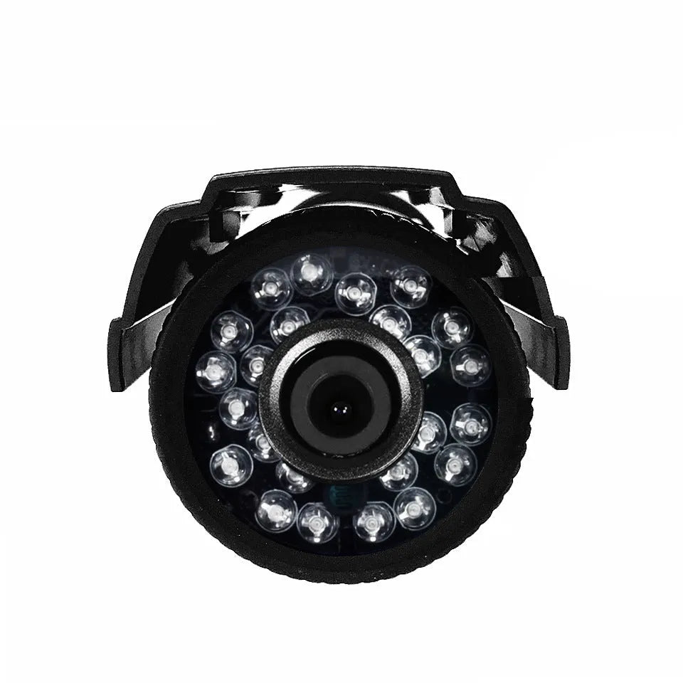 Black AHD HD waterproof security camera with fixed lens for outdoor CCTV monitoring.
