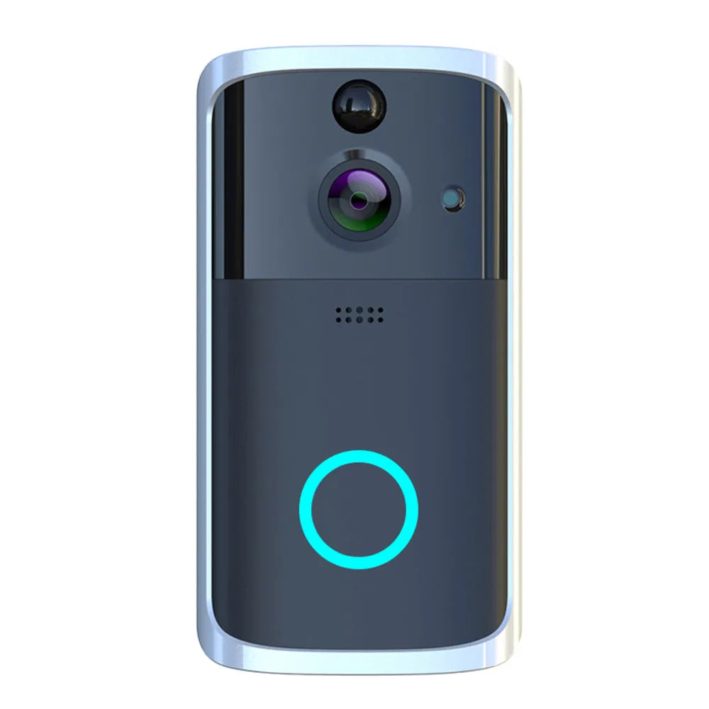 Wireless WiFi video doorbell camera with 32GB TF card, PCB body, black or silver, night vision