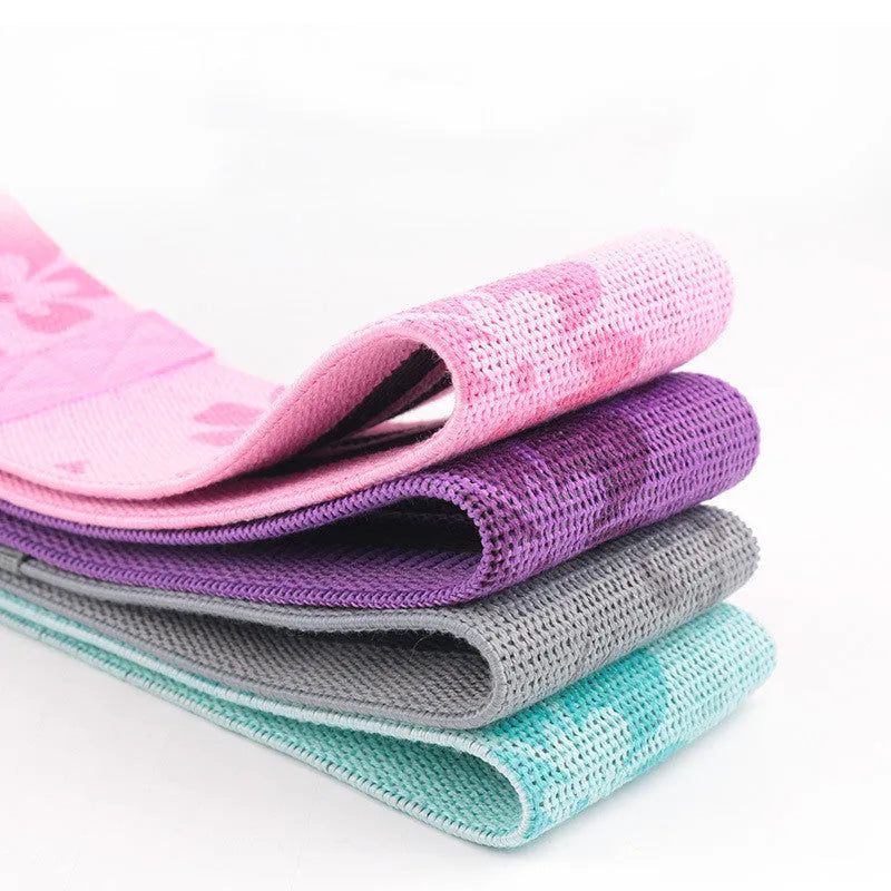 Pure cotton yoga resistance band, 8cm wide, in S 65cm, M 75cm or L 85cm, for hip and buttock training