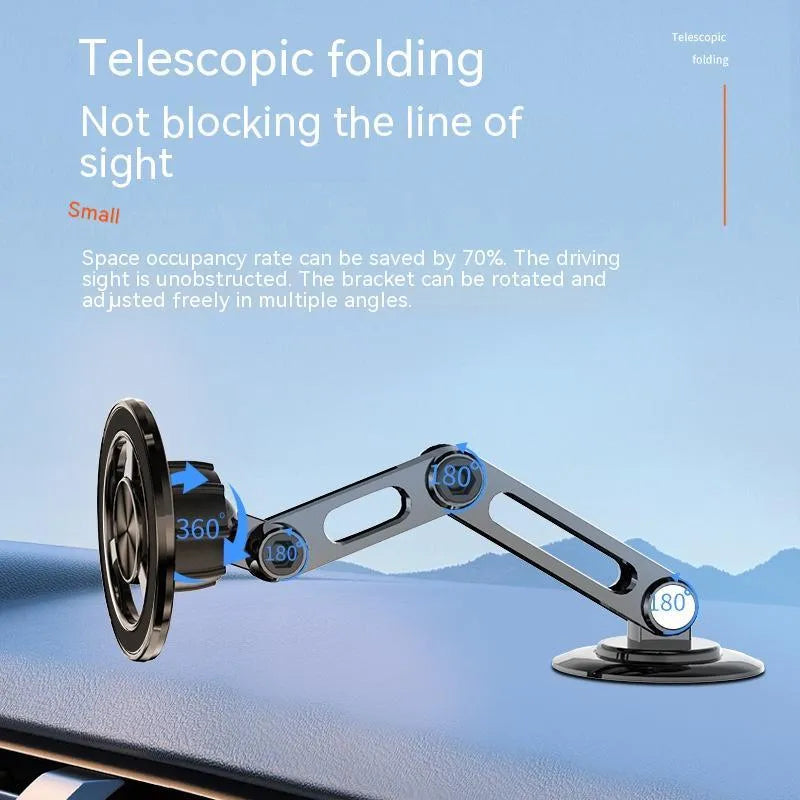 All-metal magnetic car phone holder in four colours with two magnetic rings and spare adhesive pads