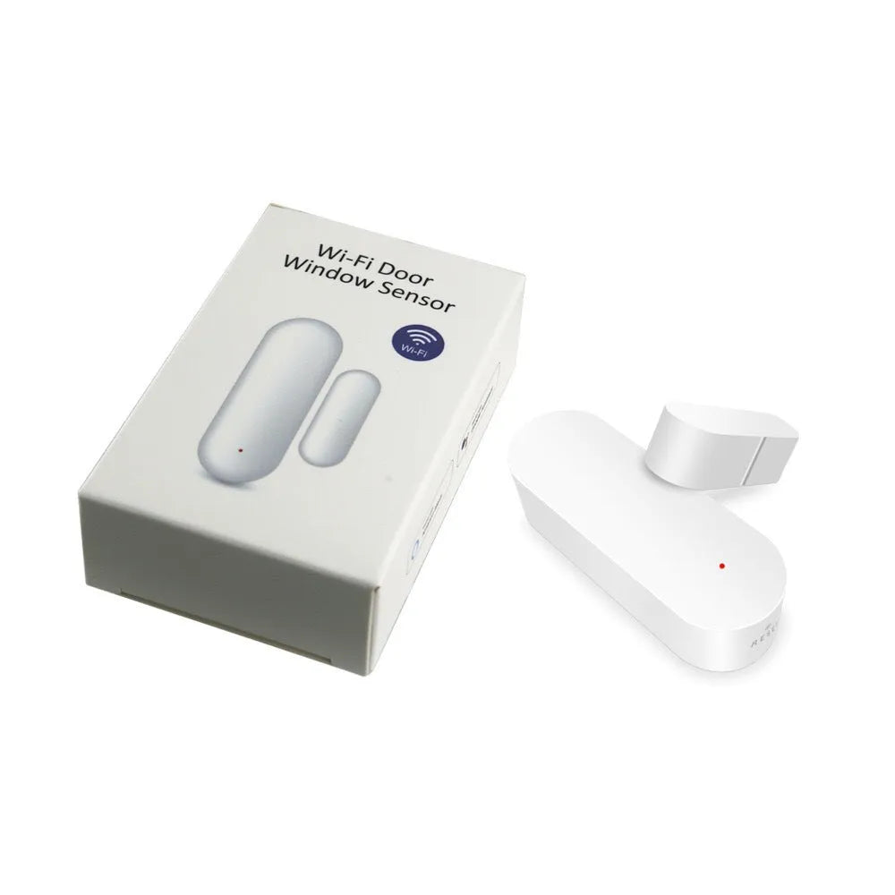 Tuya Smart WiFi Door Sensor white mini size 70x20x16mm on door frame with app notification