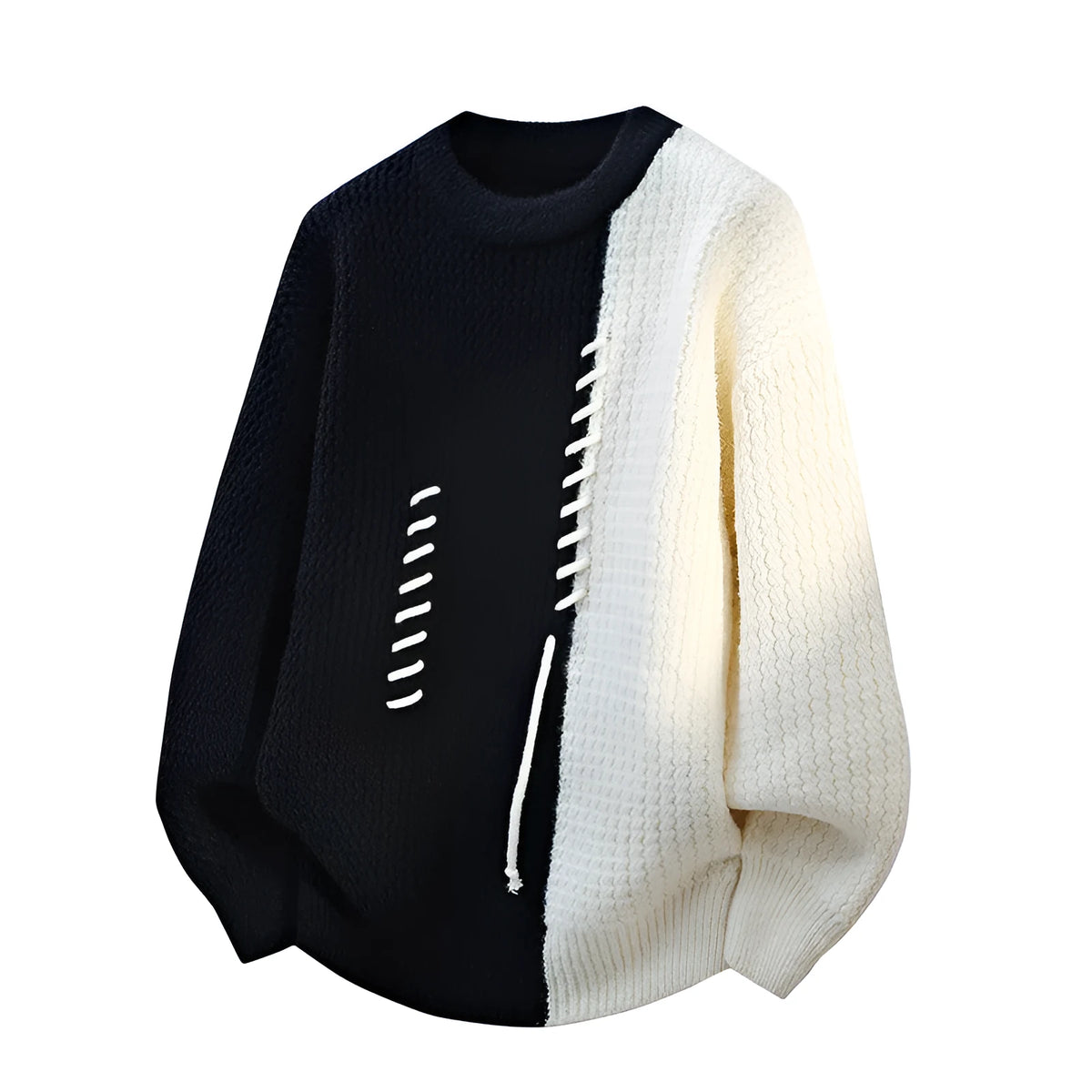 Men's loose round neck polyester sweater pullover in coffee, gray, black, or red, thickened thermal bottoming shirt, sizes M to 4XL.