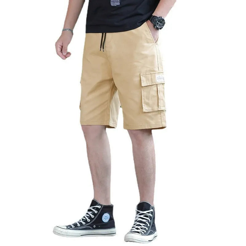 Men's loose Korean-style sports casual trousers with giraffe pattern gradient design in polyester blend fabric