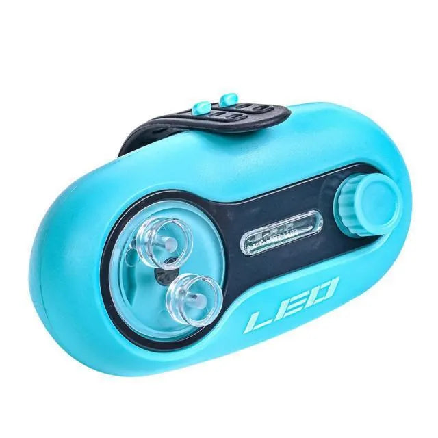 Fishing rod alarm with automatic night fishing signal induction lamp in blue or black colour options