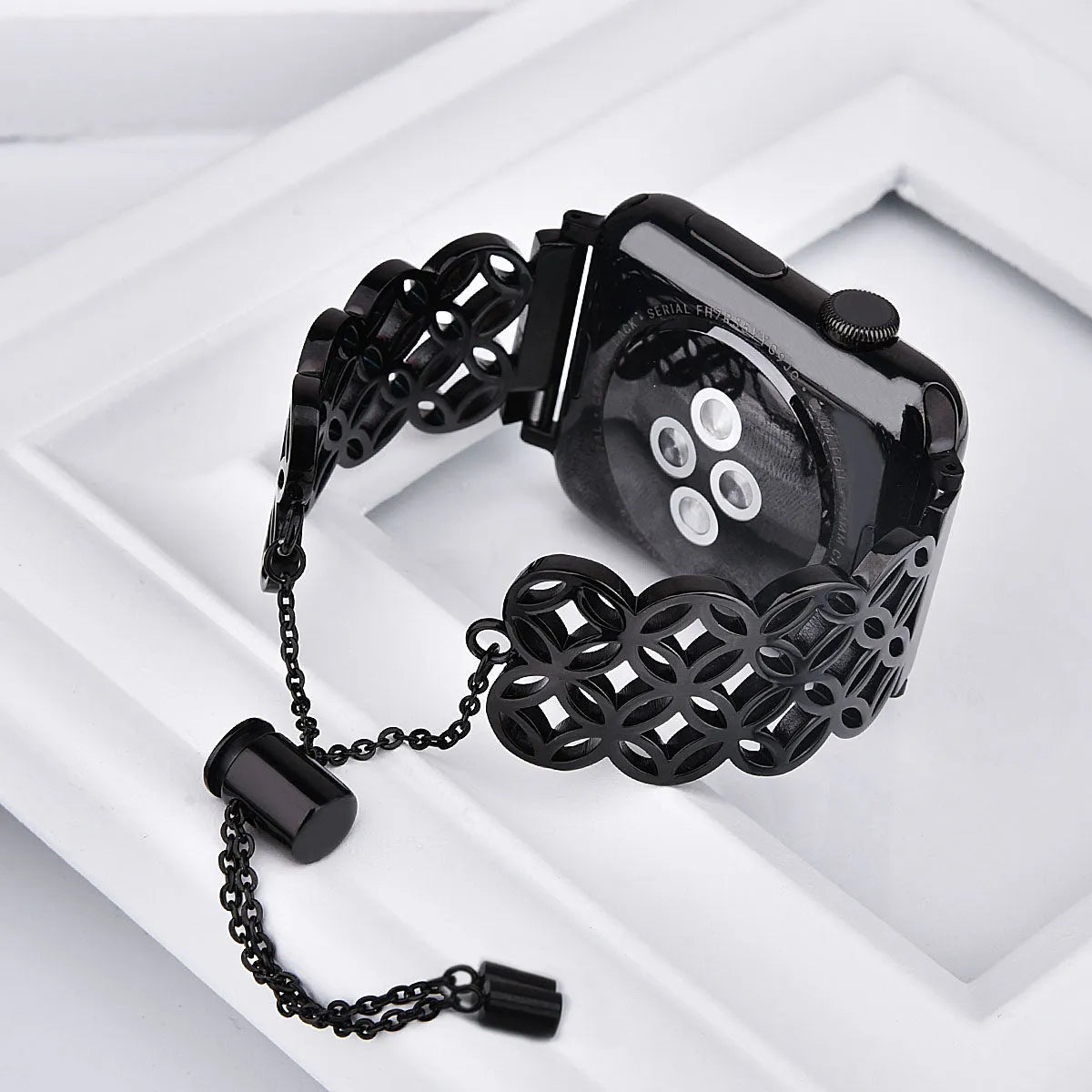 316L stainless steel butterfly flower watch strap for Apple Watch, silver colour, 42mm size