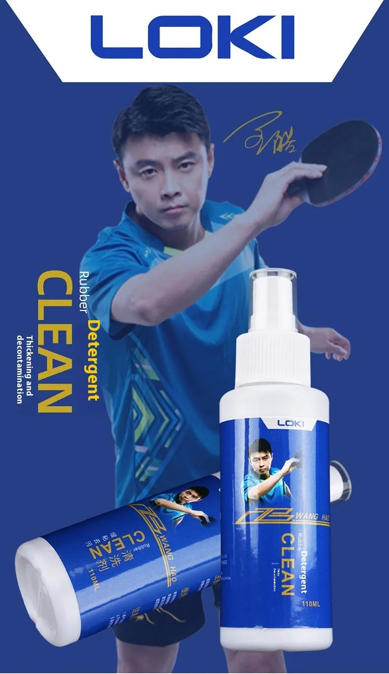 110ml table tennis rubber cleaning liquid bottle with sponge applicator for bat maintenance