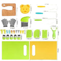 Children's 18-piece kitchen baking role play set with cutting board and toy knife