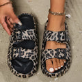 Women's EVA thick bottom non-slip slippers in leopard print pattern