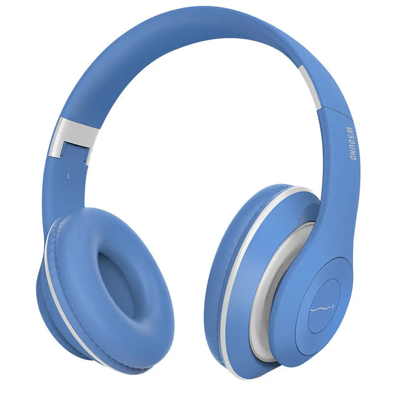 Blue and red Bluetooth wireless headset with bilateral stereo design