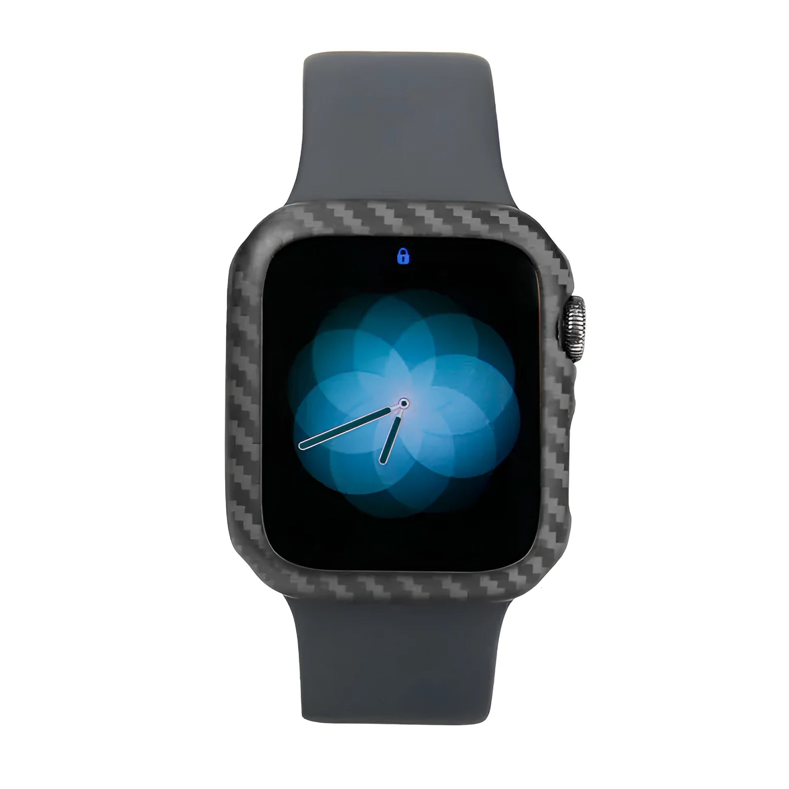 Apple Watch 4 44mm black leather case showing ultra-thin, half-wrap design.
