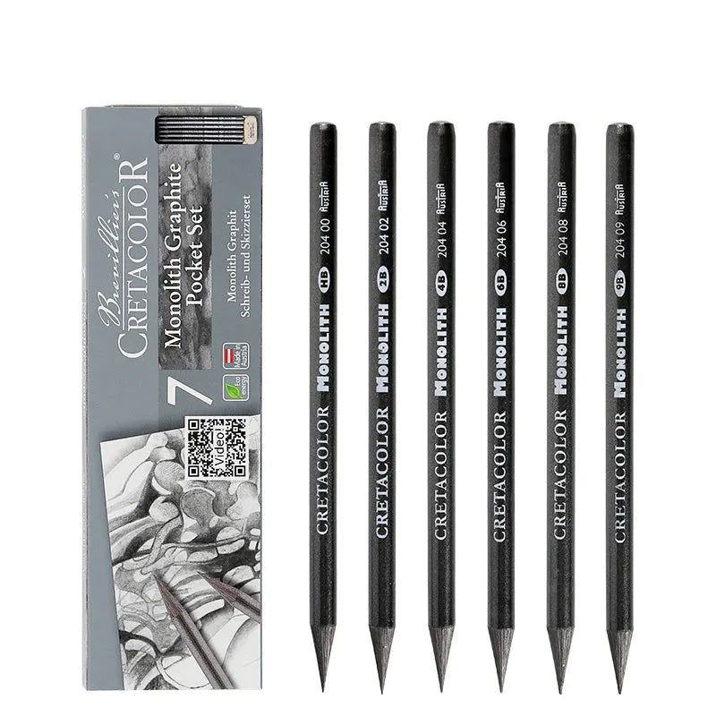 Single full lead graphite pencil for sketching, 146mm long, available in 2B, 4B, and HB grades.
