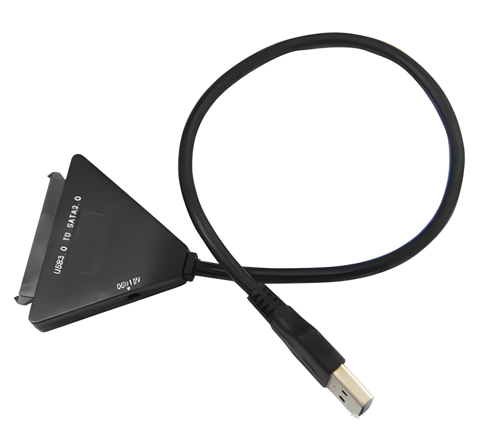 Black USB 3.0 to SATA 7+15 pin adapter cable with separate power connector for 2.5 and 3.5 inch hard drives.