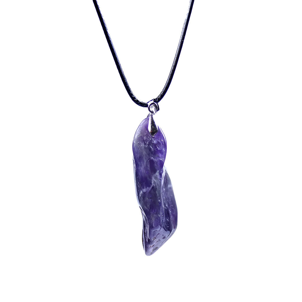 Natural dream amethyst dog teeth pendant, purple gemstone charm, 20-30mm length, pendant without leather rope