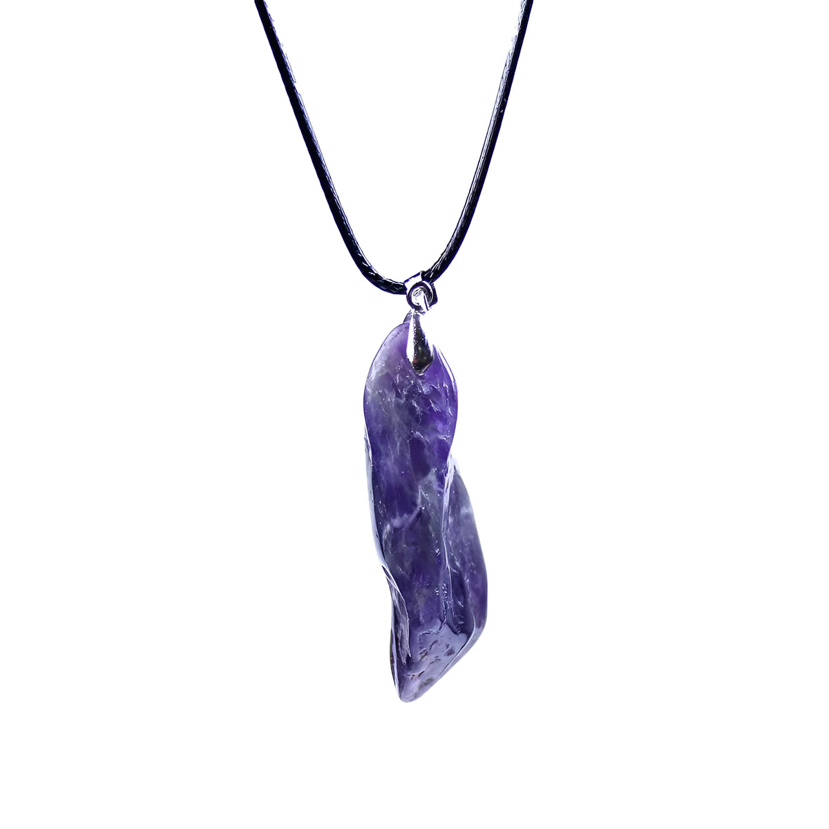 Natural dream amethyst dog teeth pendant, purple gemstone charm, 20-30mm length, pendant without leather rope