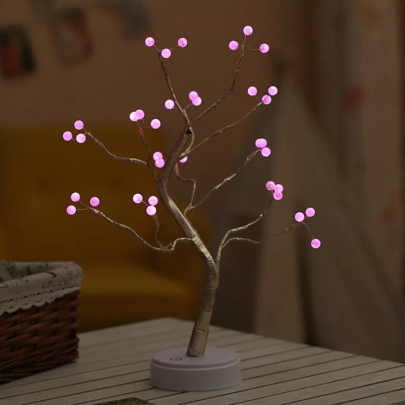 50cm tall touch-controlled LED Christmas tree light with 108 multi-colour lights on plastic and copper wire branches