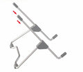 Grey adjustable mobile phone and laptop stand made from aluminium alloy and plastic
