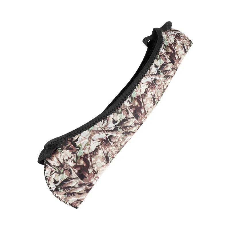 Reversible neoprene tactical scope cover for rifle shotgun in black and camouflage print