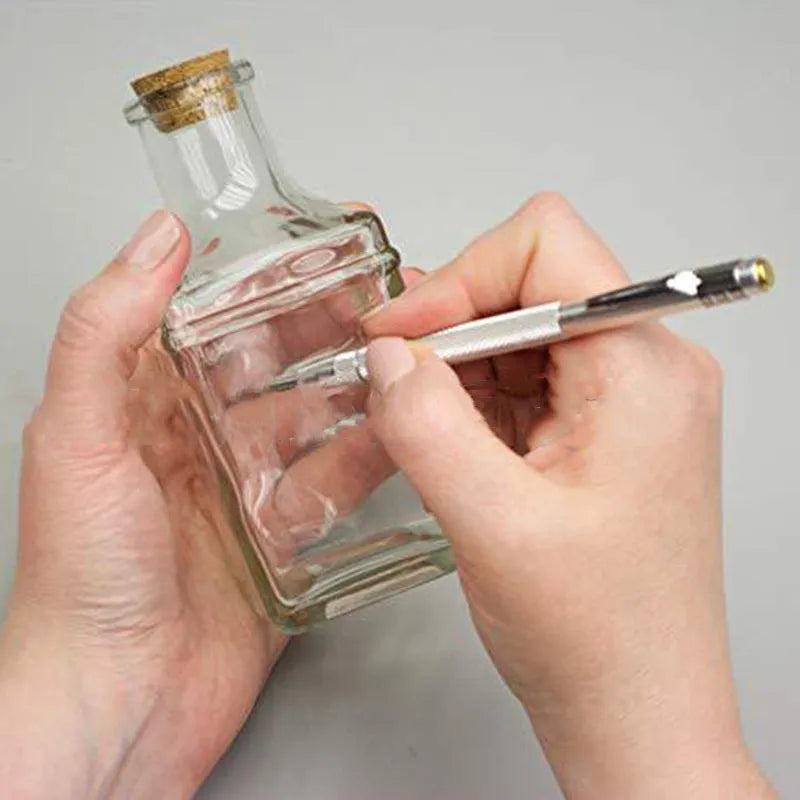 Silver aluminium glass marking pen with tungsten carbide tip, strike pen design, 1 kit