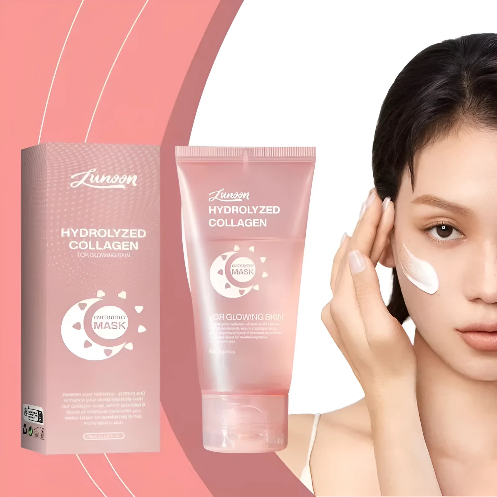 Collagen night mask with brush applicator in 75ml bottle for evening skincare