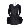 Black spine bending posture corrector with nano-carbon titanium keel and breathable mesh, sizes S to 4XL