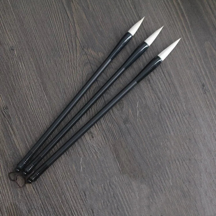 23cm student calligraphy brush with steel barrel and traditional brush design