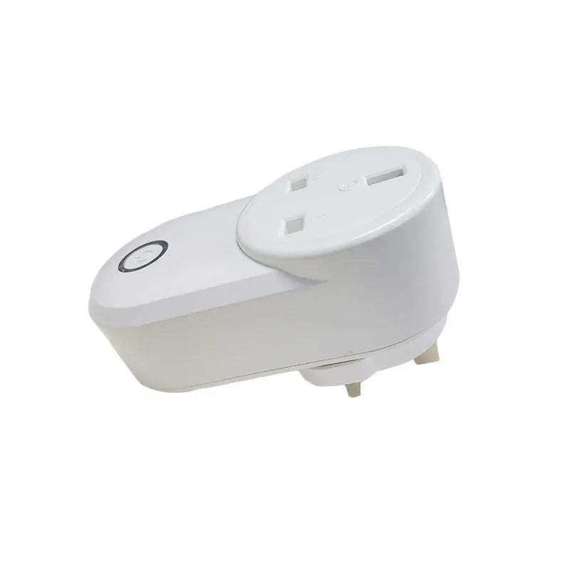 Neutral coloured WIFI smart socket with choice of UK or US plug, compatible with Tmall Genie.