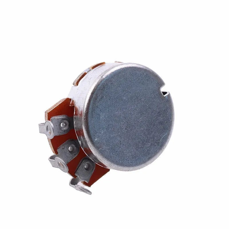 Single metal electric guitar control knob for volume or tone potentiometer replacement.