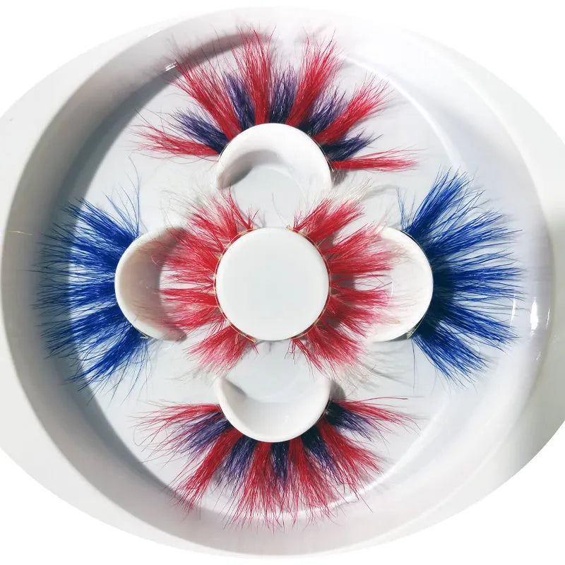 Mink false eyelashes pure handmade natural look reusable flared wispy lashes CK01 colour option