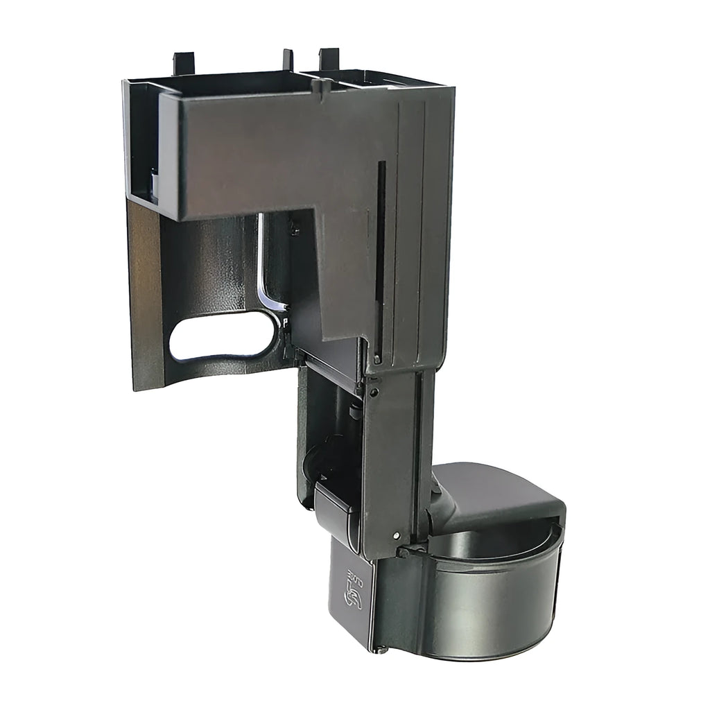 Black plastic Mercedes-Benz cup holder bracket with OEM part number 2116800014.